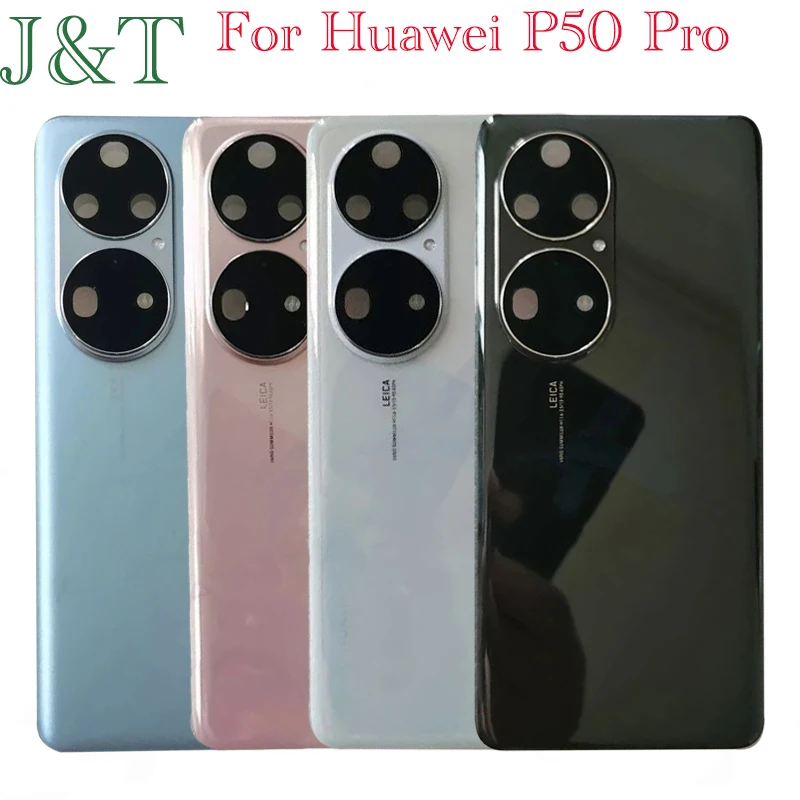 NEW For Huawei P50 Pro Back Battery Cover Glass Housing Case Door Rear With Frame Camera Lens with Sticker Replacement