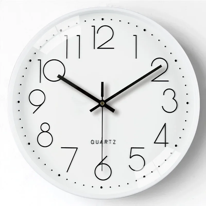 

12 Inch Non-Ticking Wall Clock,Silent Battery Operated with ABS Frame HD Glass Cover for Kids Living Room Bedroom Decor