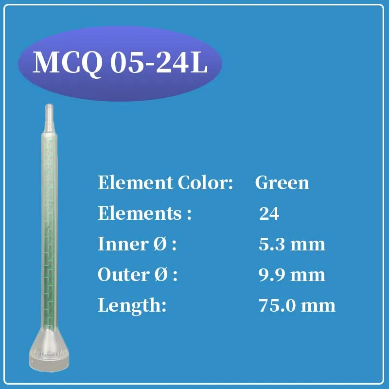 

Сопло статического смесителя Sulzer Mixpac Quadro MCQ 05-24L для смешивания двухкомпонентного клея в картриджах