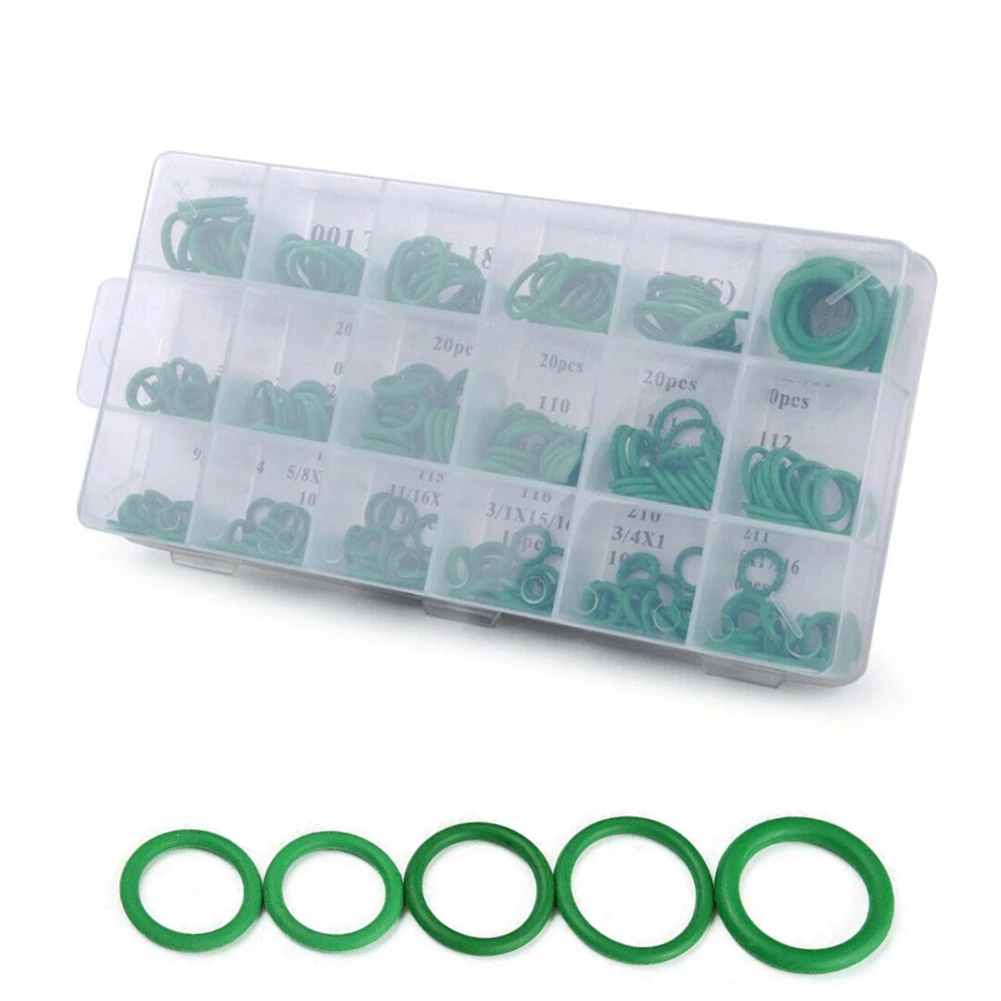 Gasket O Ring Washer 18 Sizes 270 Pcs Accessories Green Rubber With Plastic Case Brand New Excellent Service Life