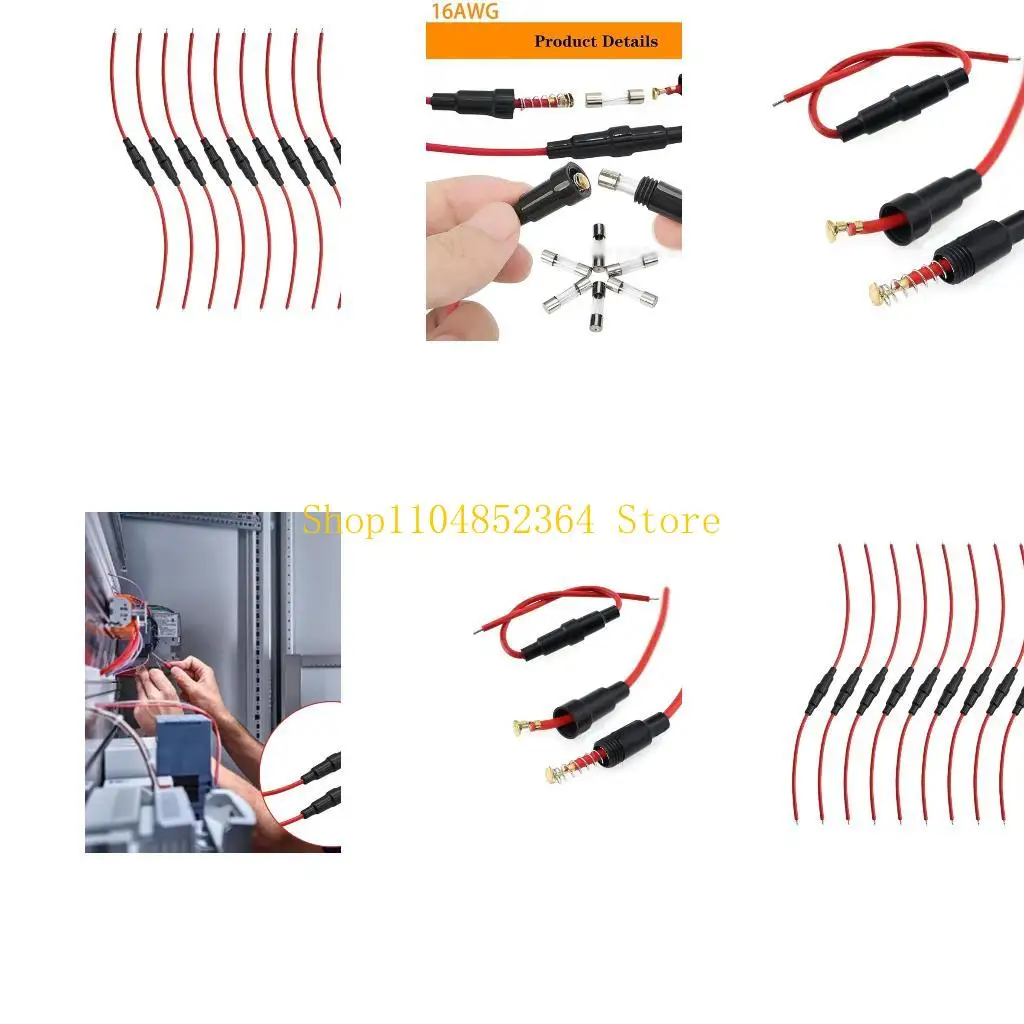 652F 10pcs Nylon Fuses Holders 5x20mm for Home and Industrial Applications Use