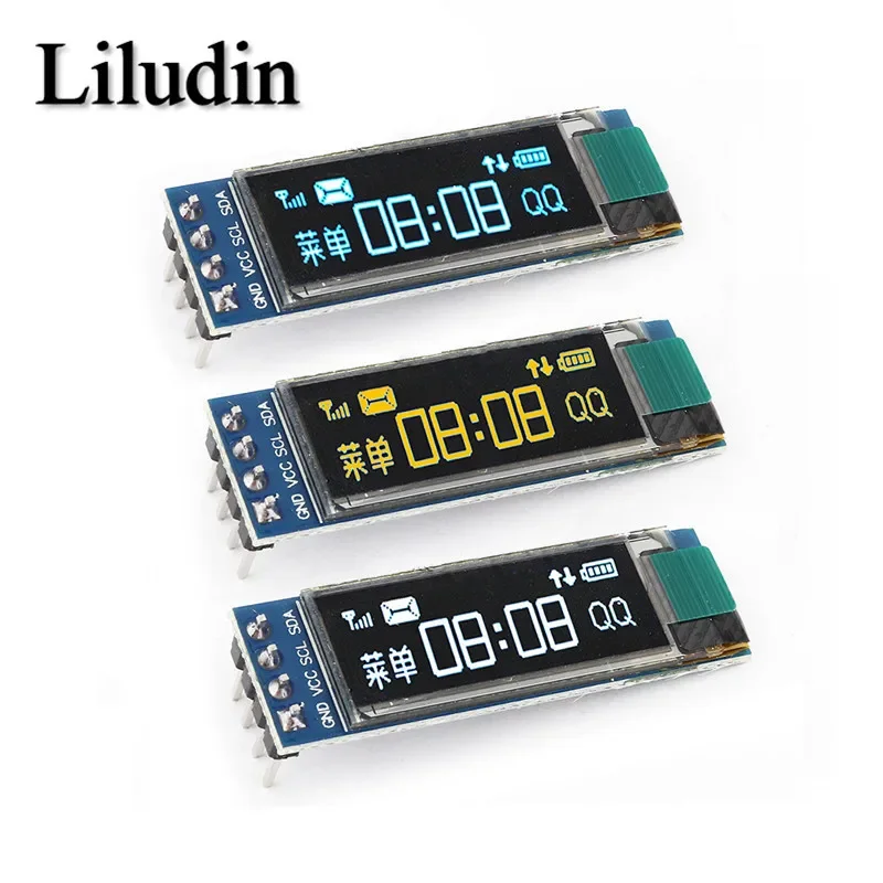 Modulo OLED de 0,91 pulgadas para arduino، modulo de pantalla de 0,91 pulgadas، Blanco/azul، OLED 128x32، LCD LED، SSD1306، IIC،