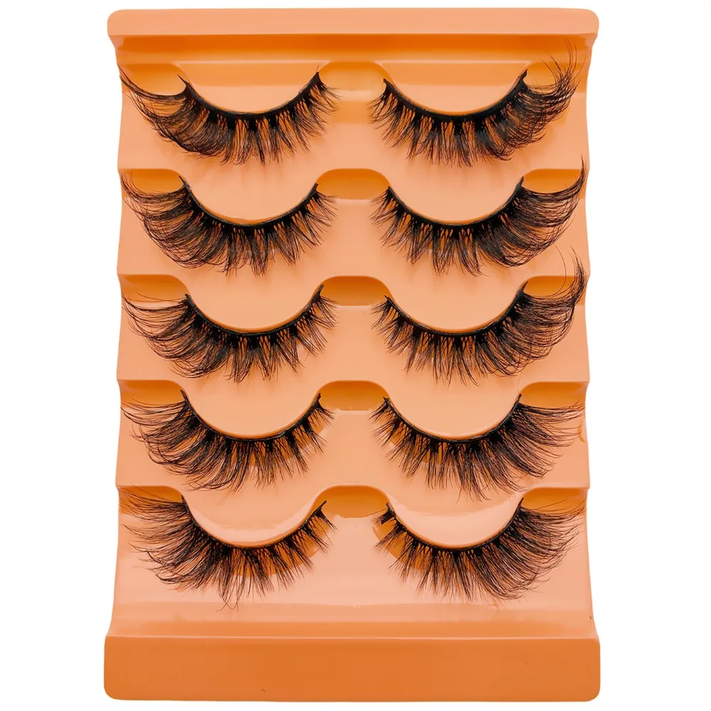5 Paar natürliche, flauschige Cat-Eye-Kunstwimpern, Fuchswimpern, flauschiges Volumen, verlängerte Wimpern für den äußeren Wimpernrand, für das tägliche Make-up – Detail 5
