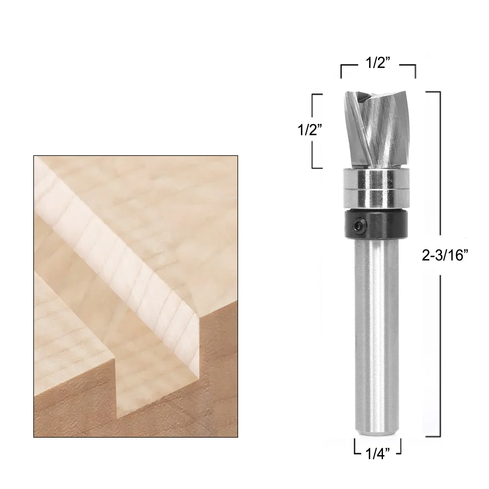 1pc 6.35mm Bearing Ultra-Perfomance Compression flush trim router bit 8 Mm Wood Milling Cutter Woodworking Mill End 1/4 Inch