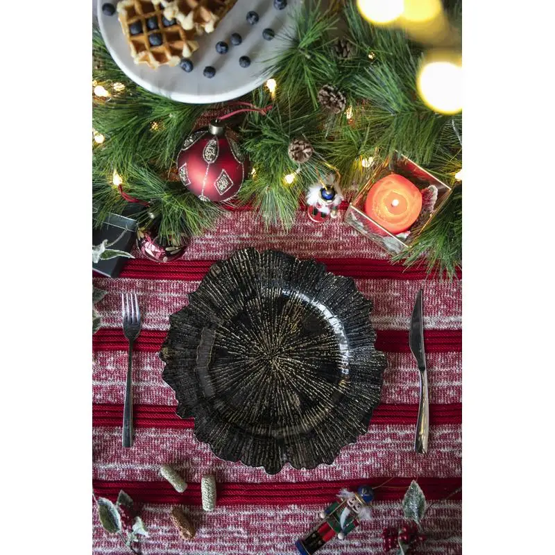 

8-Pack Plastic Charger Plates, 13-Inch, Round Table Decor, Durable Dining Accessories for Events and Parties