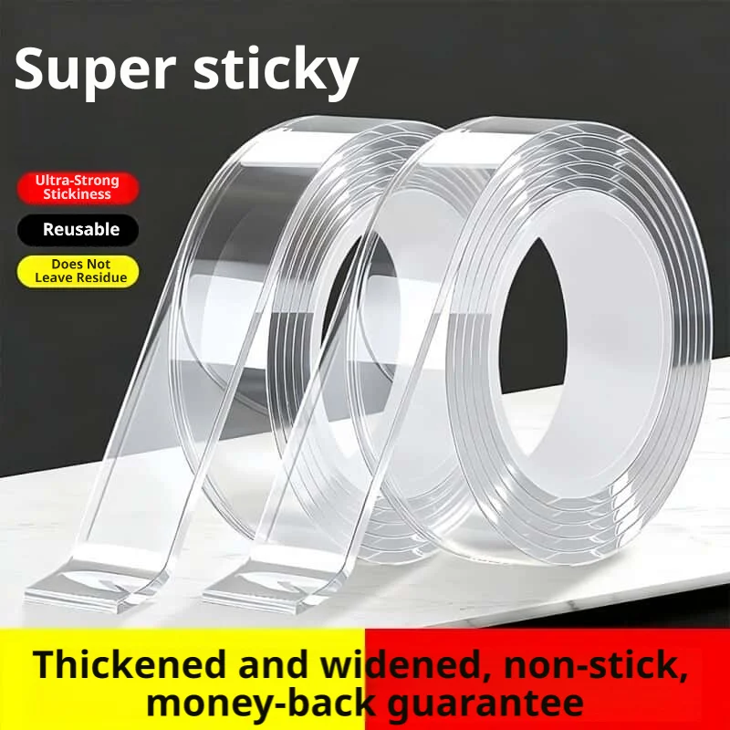 Heavy-Duty Clear Double Sided Nano Tape Super Strong Nail-Free Thickened Design for Wall and Car Picture Hanging