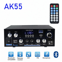 AK55 HiFi Digital Amplifier Channel 2.0 Bluetooth Surround Sound AMP Max Power 90Wx2 Speaker for Home Car BT 5.0 Audio AMP