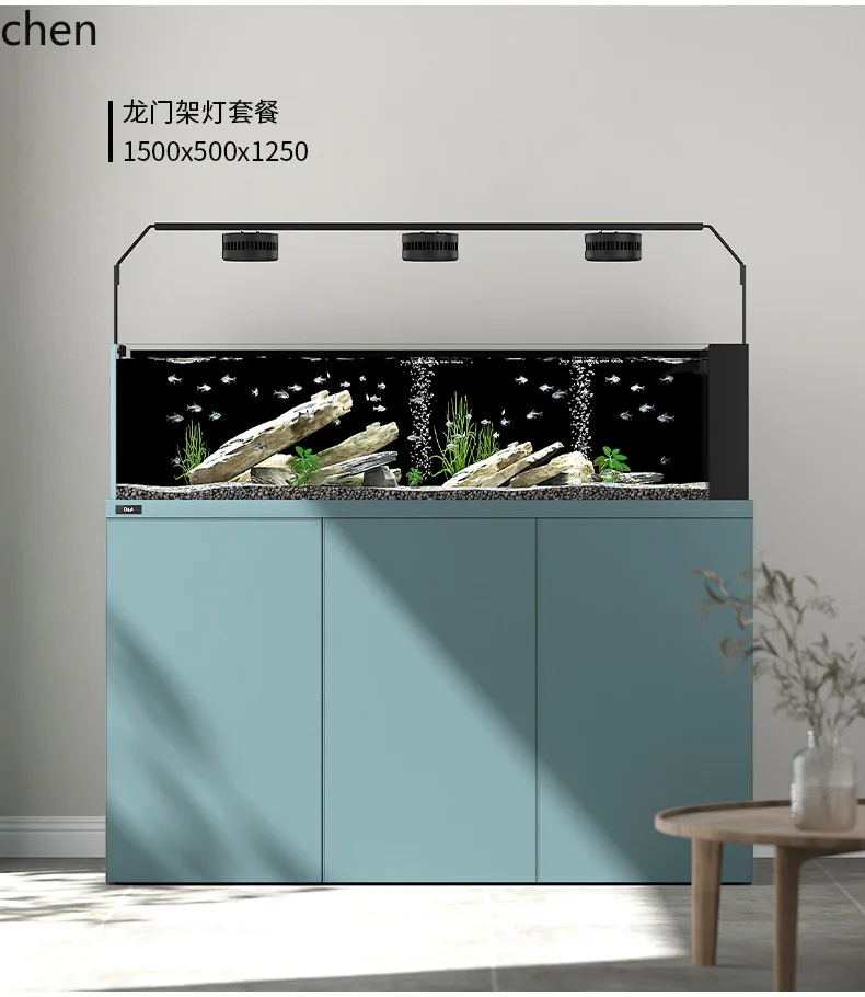 ZML Landscaping Ecological Fish Tank Living Room Medium Bottom Filter Aquarium
