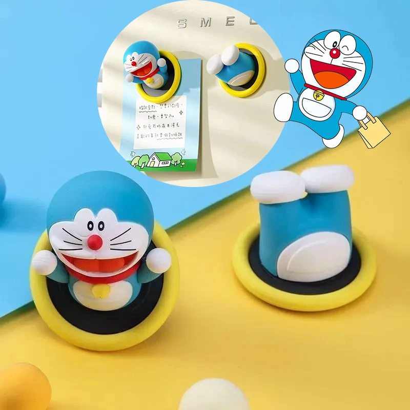 

2pcs Doraemon 3D Refrigerator Magnetic Stickers Home Room Kid Kawaii Decoration Magnetic Stickers Cartoon Message Board Stickers