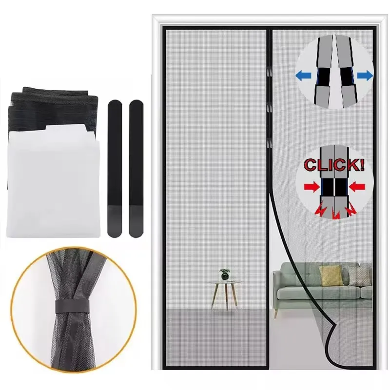 Anti Mosquito Door Curtain Invisible Ventilate Door Screen No Punching Magnetic Automatic Closing Anti Fly Bug Insect Screen