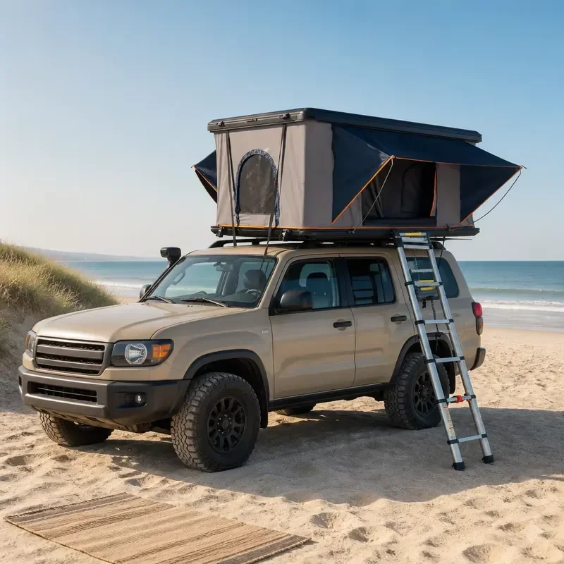 Mountain Telescopic Ladder Included Spacious 2 3 Person Pop up Windproof Waterproof Rooftop Tent Hardshell for SUV Truck Jeep