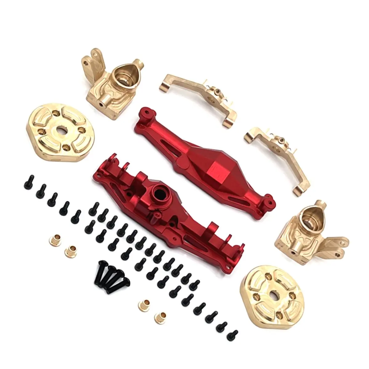 (A30I] RC Car Front Axle Housing Brass Front Cup C Seat Door Axle Cover Kit for 1/12 H12Y H12Y+ RC Car Accessories Red