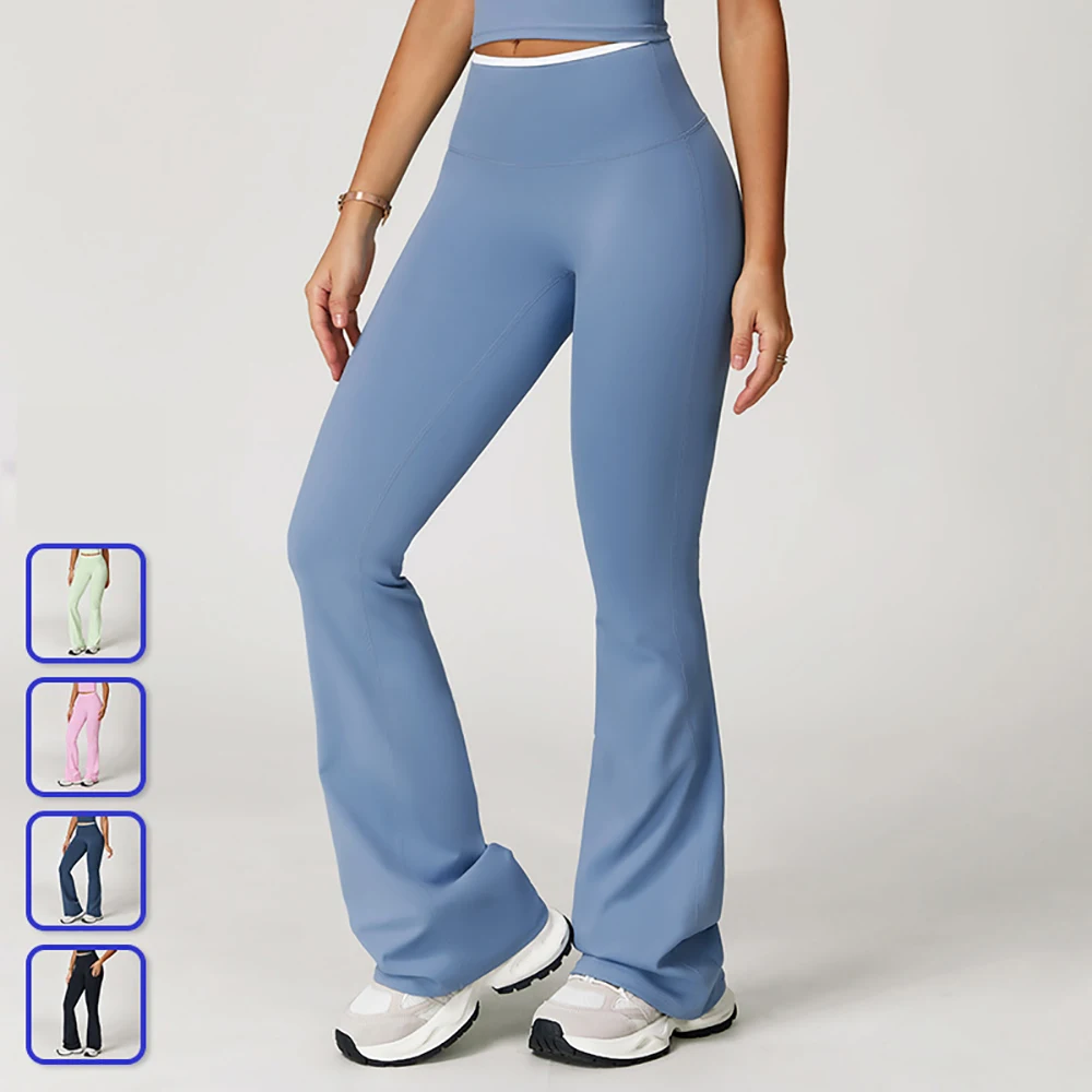 ارتفاع الخصر اليوغا مضيئة طماق للنساء واسعة الساق الصالة الرياضية الجوارب التحكم البطن سليم صالح الرقص السراويل