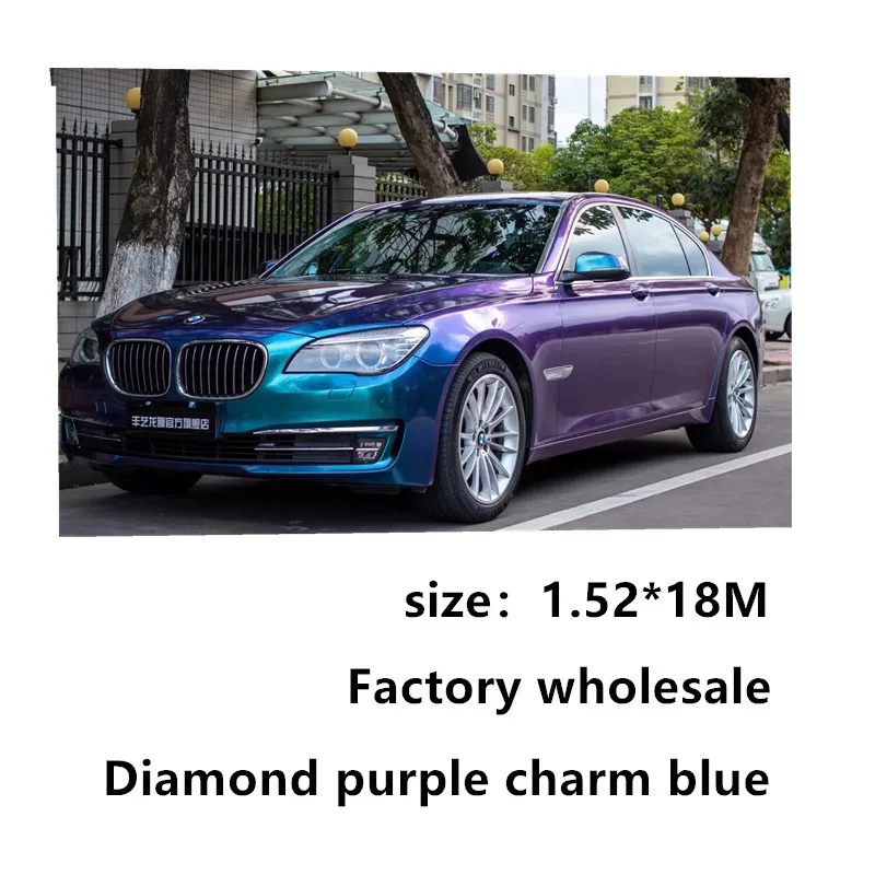 Hyper Gloss Metallic Editionvinyl Color change purple  wrap film Vehicle wrapping for car wrap Bubble free easy install 1.52x18M