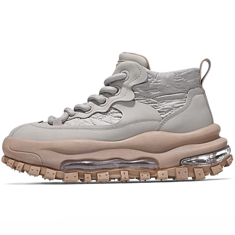 High Top Casual Sneaker Height-increasing Shoes for Men's/Women's Genuine Leather Comfortable Breathable Thick Soled Board Shoes