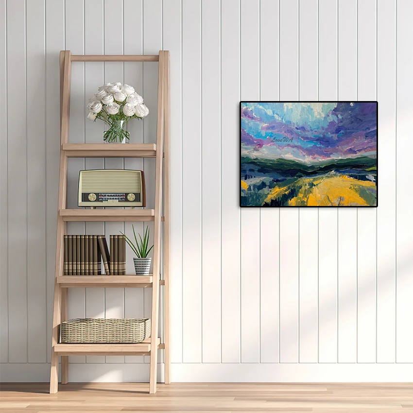 جدار ديكور فني للمطاعم، عمل فني لغرفة النوم الحديثة، بدون إطار، صورة تجريدية من الأكريليك، لوحات زيتية من قماش الكتان