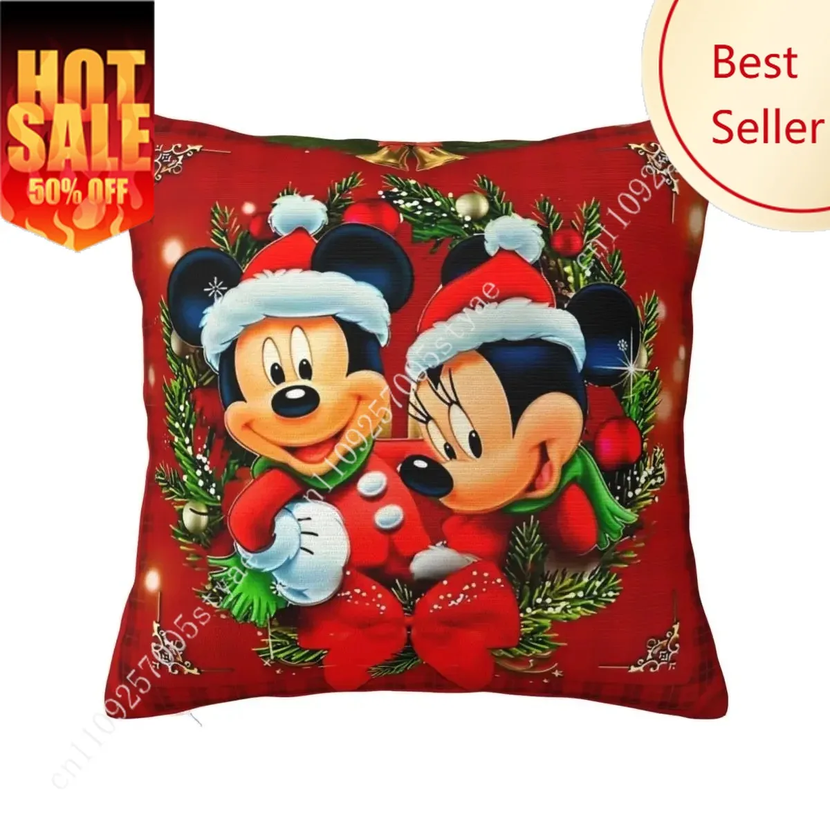 

Mickey Mouse Christmas Pillowcase Disney Cartoon Pillow Case Soft Sofa Bed Child Holiday Party Boy Girl Gift Custom Pillow Cover
