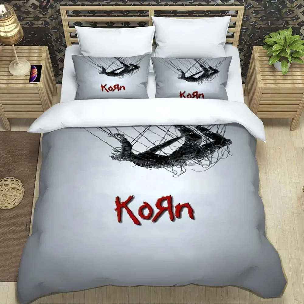 Fashion Rock Band K-Korn Sheet Quilt Covers Bedding Dormitory Sheets Three-piece Bedding Set Three-piece Soft Warm Bedding Set