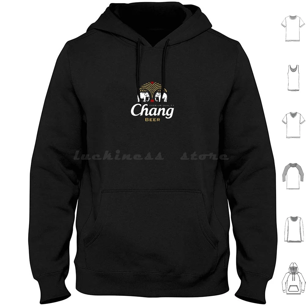 

Thailand Chang Beer Essential Hoodie cotton Long Sleeve Chang Beer Drink Premium Elephant Thailand