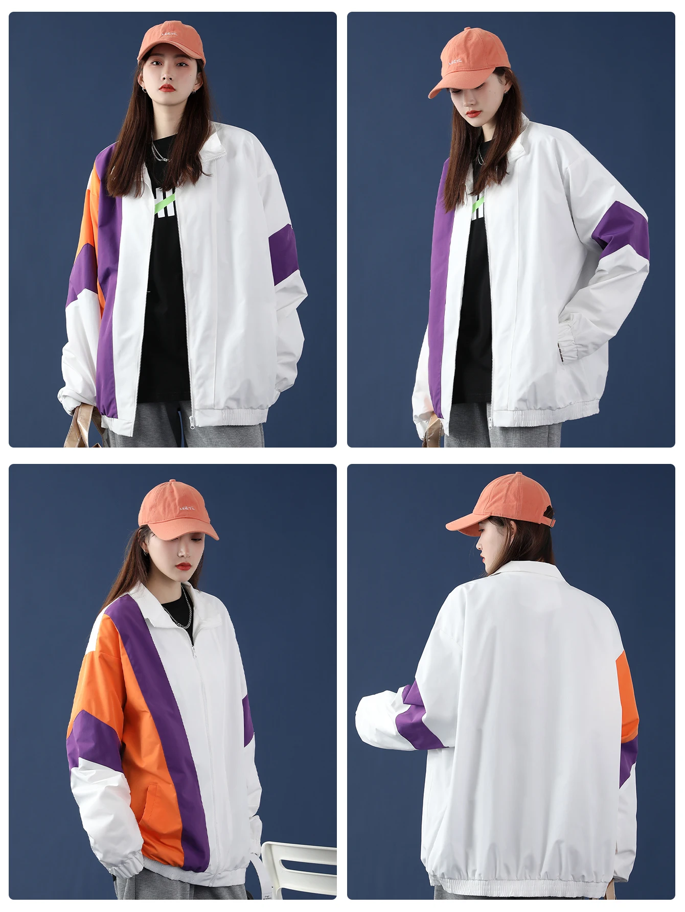 Damen-Sweatshirt mit Reißverschluss, Jacken, Patches, leichte Sportbekleidung, Outdoor-Mäntel, Frühling und Herbst, lässige, lockere Oberbekleidung