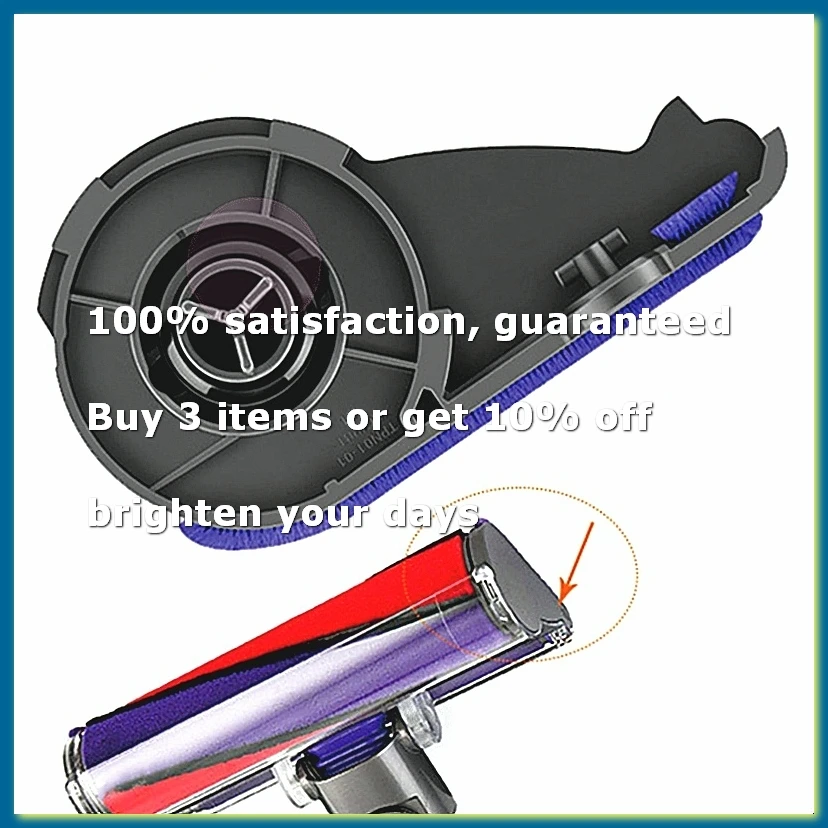Roller Brush Bar End Cap Cover for V6 V7 V8 V10 V11 Vacuum Cleaner Replacement Soft Velvet Suction Head Side Cover