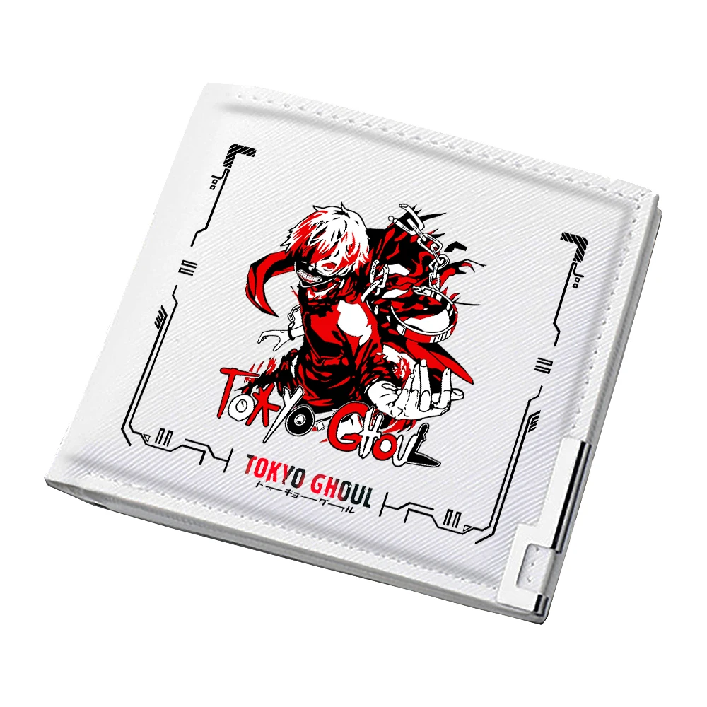 도쿄 구울 카와이 짧은 지갑 카네키 켄 만화 ID 카드 홀더, Pu 가죽 슬림 지갑, 귀여운 돈 가방, 미니 클러치 백