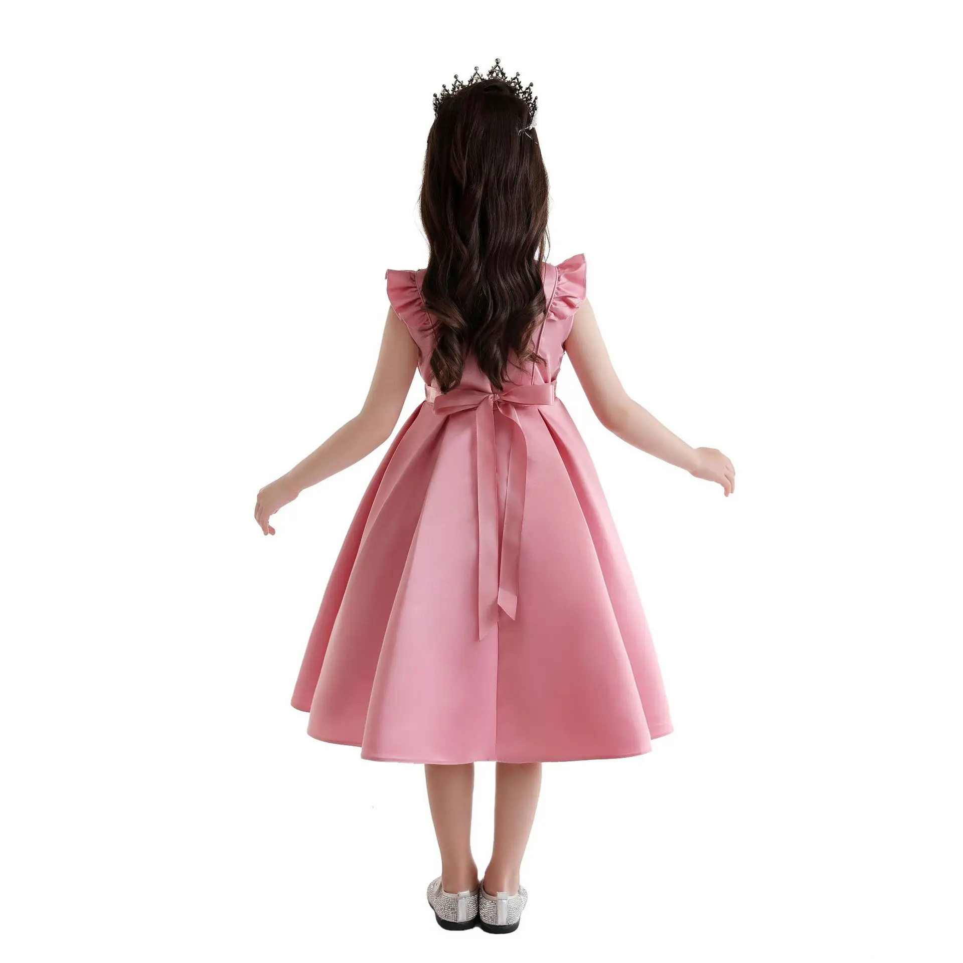 2025 ใหม่บินแขนเด็กชุดเด็กผู้หญิงชุดเด็กชุดราตรีชุดเจ้าหญิงสําหรับงานปาร์ตี้เทศกาล