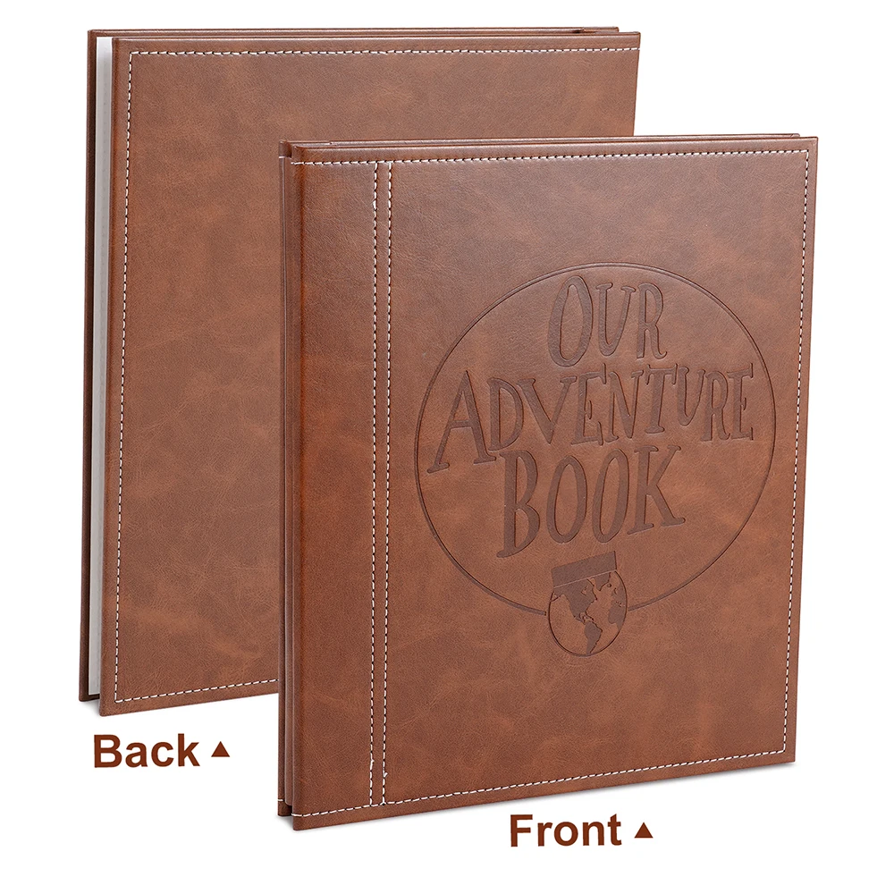 40Pages Our Adventure Book DIY Scrapbook Travel Photo Album Diary With Leather Cover Screw Binding For Anniversary Birthday Gift