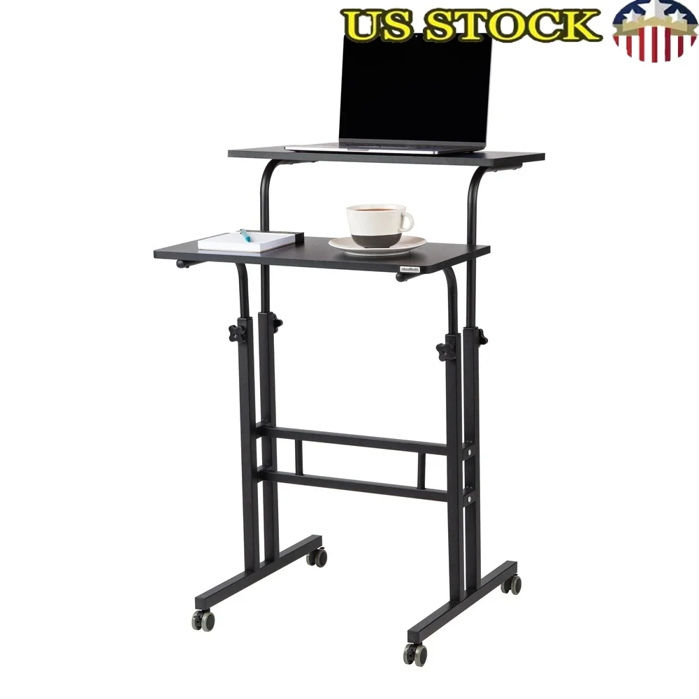 

Adjustable Height Standing Desk Mobile Workstation Rolling Sit Stand Computer Desk Home Office Flexible Work Environment