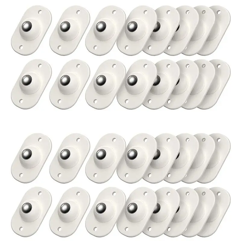 AS60-32Pcs Stainless Steel Mini Swivel Caster Wheels With 360 Degree Rotation For Furniture, Storage Boxes, Cabinet, Trash