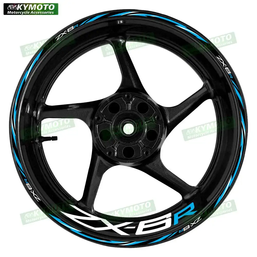 

Для ZX-6R ZX6R светоотражающие аксессуары для мотоциклов 17-дюймовые наклейки на передние и задние диски, обтекатель, полоса, наклейка, украшение