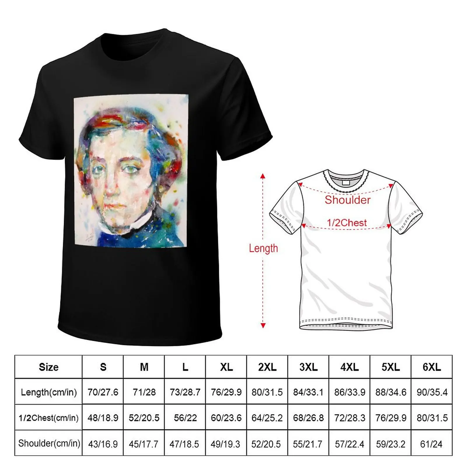 ALEXIS DE TOCQUEVILLE - watercolor portrait T-Shirt Outdoor Sports Short Sleeve Top
