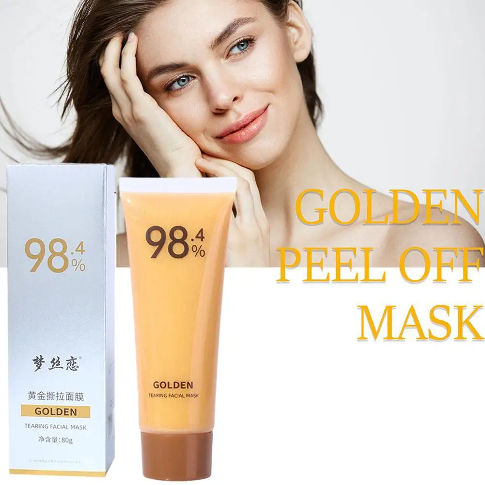 Máscara Peel-Off de Folha de Ouro, Máscara de ouro 24k, Máscara Facial Reafirmante para Poros Grandes e Ásperos, Z5B6, 80g, 80g