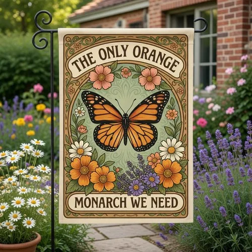 Anti ICE Garden Flag The Only Orange Monarch We Need Yard Sign AAV hhz