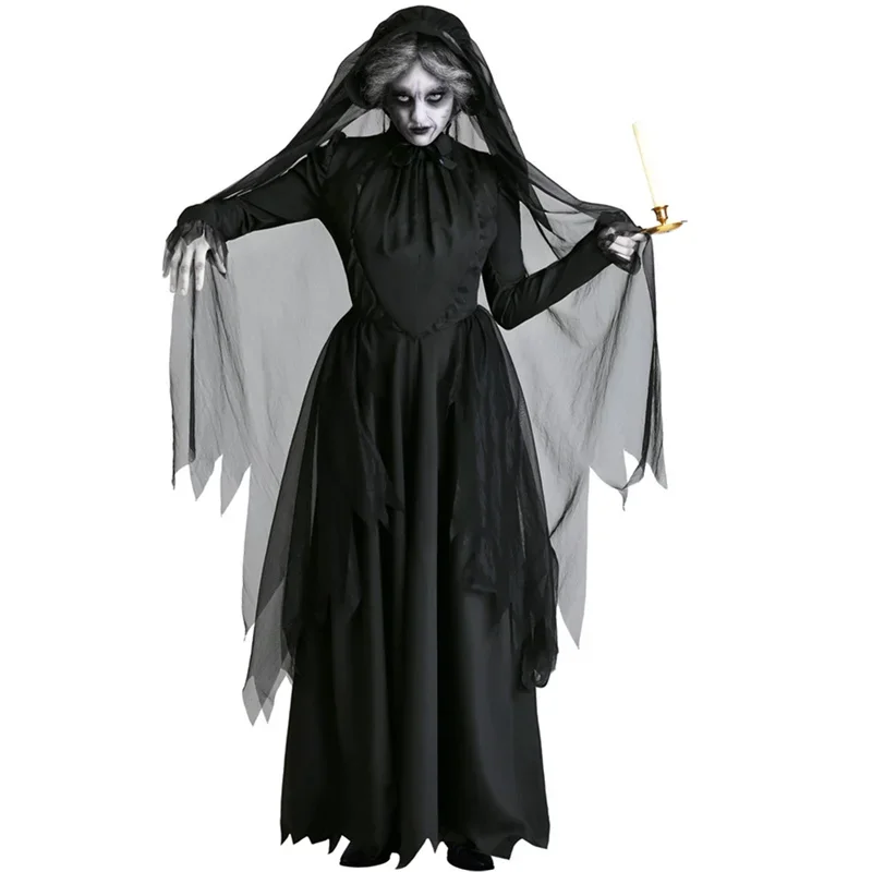 Halloween Cosplay Maskerade Lange Jurk Volwassen Halloween Angst Ghost Dark Horror Vampire Witch Dead Corpse Zombie Bruid Kostuums