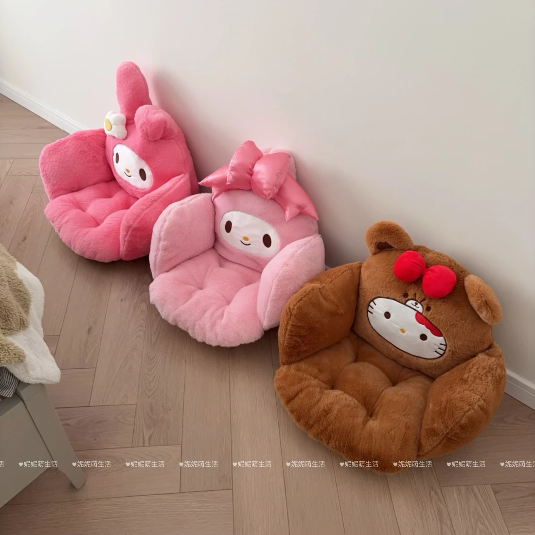 CUte Sanrio Winter Warm Hello Kitty My Melody Pluche Stoelkussen Zacht Cartoon Zitkussen Zitkussen Schattig Bureaustoelkussen