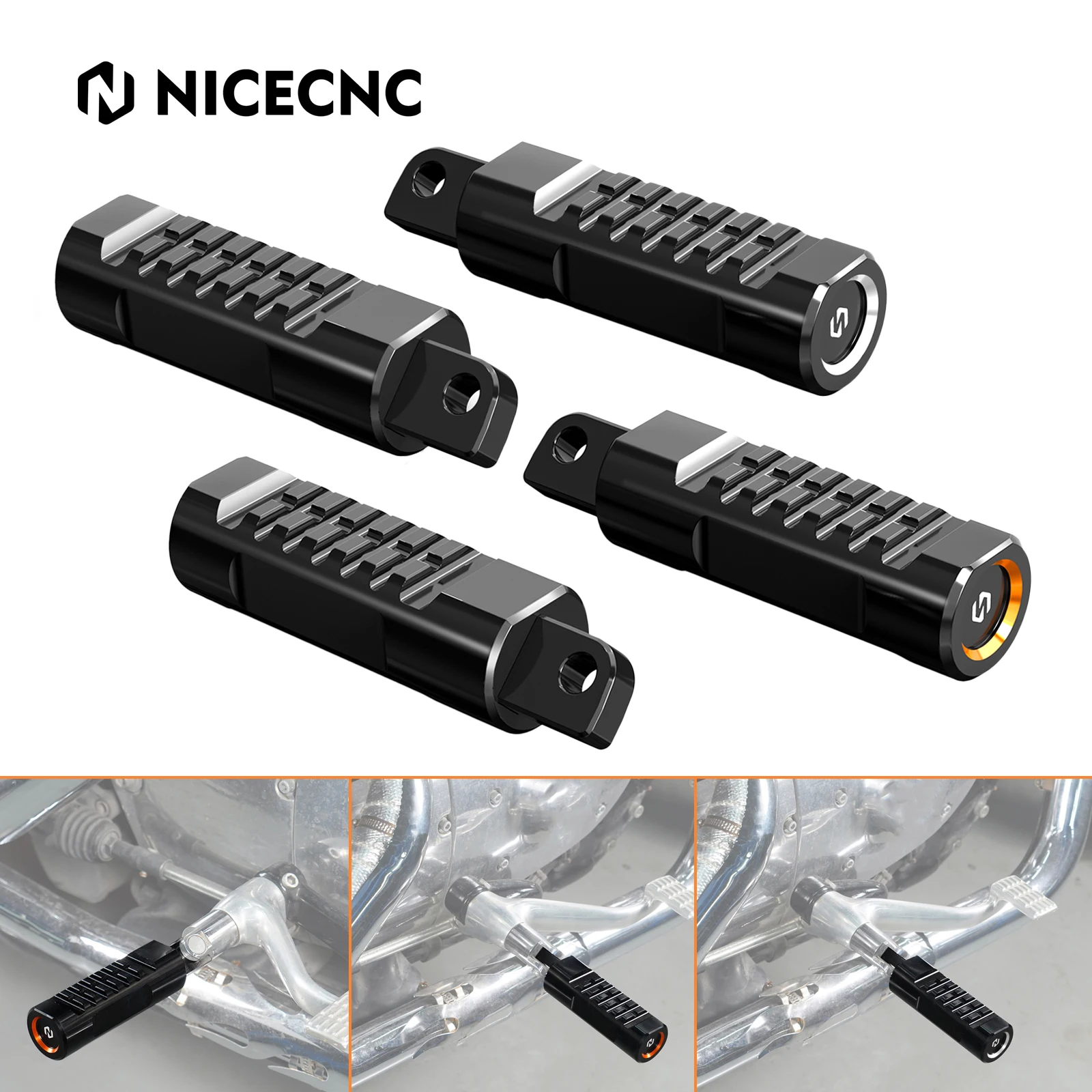 NICECNC Footpegs Footrests for Harley Sportster Iron 883 1200 XL883N XL1200T XL1200NS XL883L XL883C XL1200CX  XL1200C XL1200N