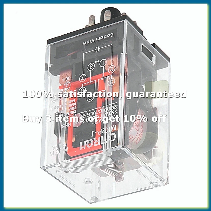 AC 220V/230V Coil Voltage PCB Power Relay 8 Pins DPDT 2NO 2NC MK2P-1