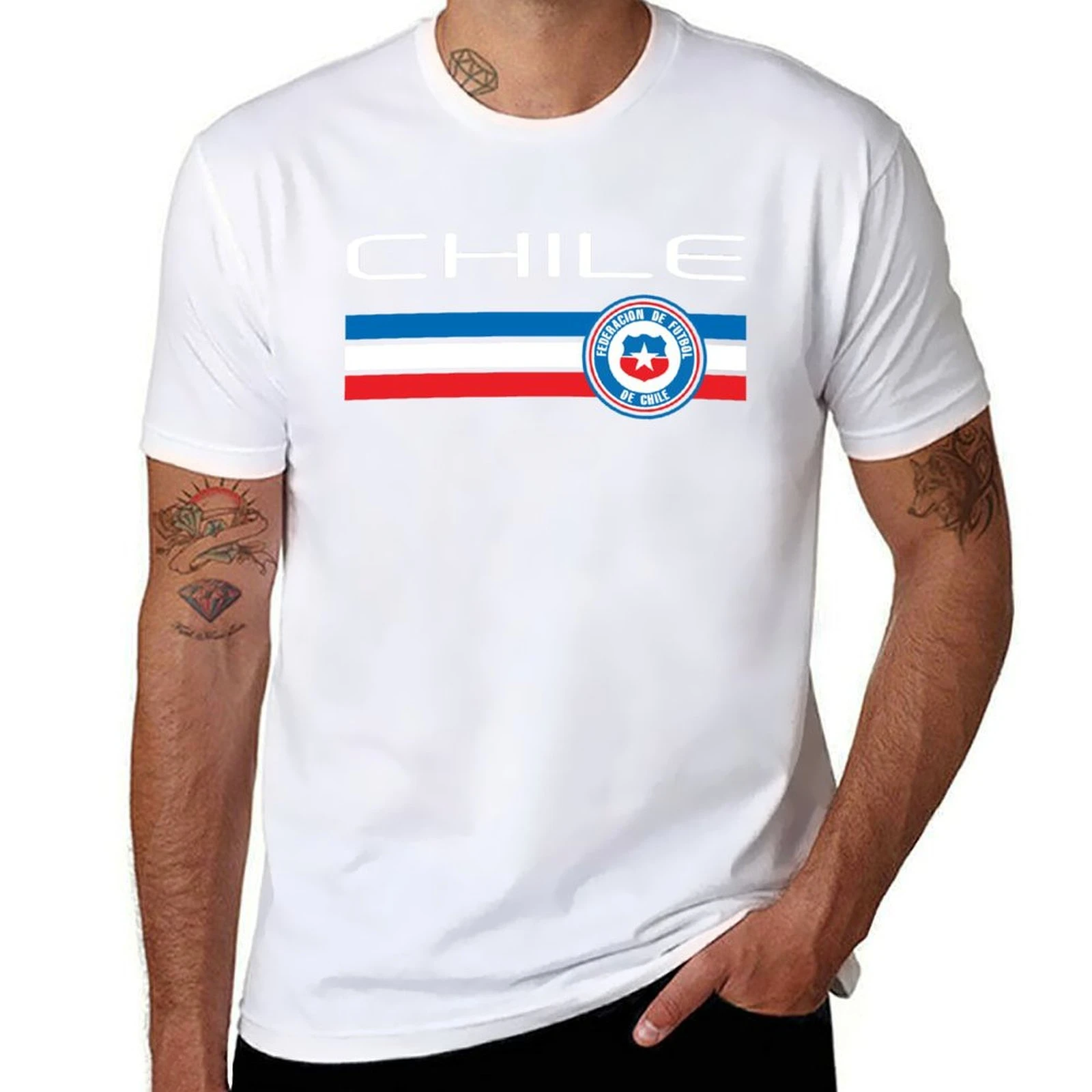 Aesthetic clothing sublime plus sizes heavyweight t shirts for men Football - Chile (Home Red) T-Shirt  COTTON  vintage t shirt