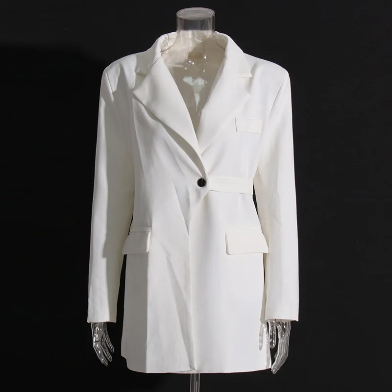 ZAMOR HIGH STREET Women's Elegant Blazer Dress One-Button Closure Solid Color Waist-Cinching Slim Fit High-End Suit Jacket 2026