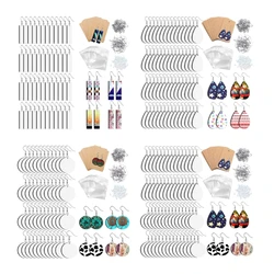 1 Set Sublimation Earring Blanks Products Thermal Transfer Earrings with Earring Hooks Jump Rings Self-sealing Bags 3XUA