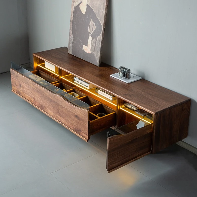 

All solid wood storage cabinet North American black walnut TV cabinet Nordic modern simple creative all solid wood living room