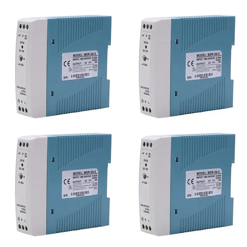 

ABUI-4X MDR-20 5V 20W Din Rail Power Supply Ac-Dc Driver Voltage Regulator Power Suply 110V 220V