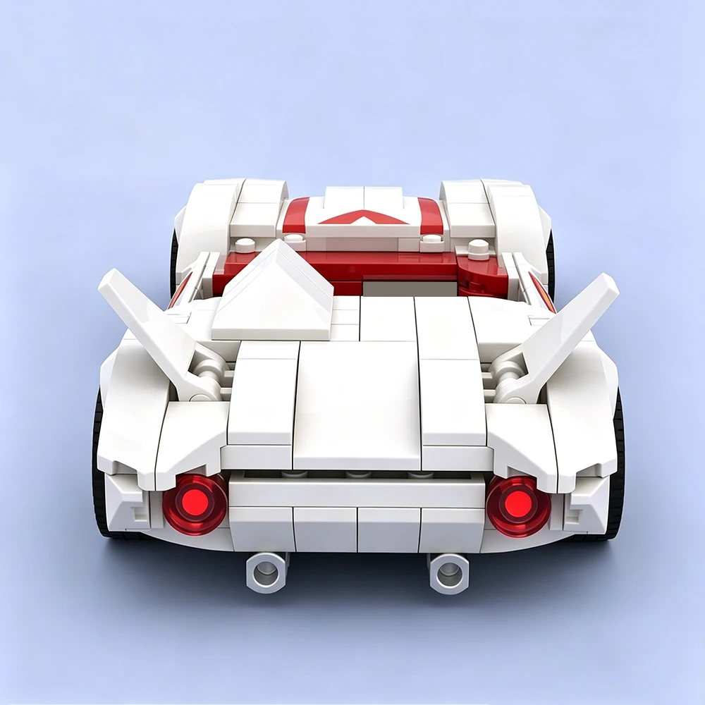 MOC Speed ​​Racing Series Classic Mach 5 Model Building Blocks DIY Modular Sports Car Assembly Toy Adult Collectible Gift Set - view 5