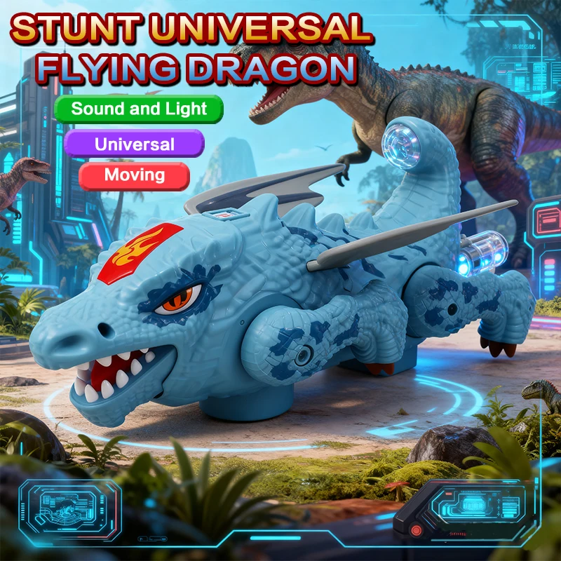 スタントフライングドラゴン 電動おもちゃ 男の子向け カラフルな音と光 恐竜の形 赤ちゃんのお気に入りのホリデーギフト
