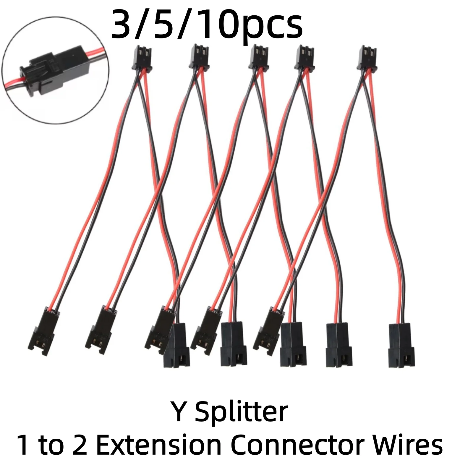 3/5/10 قطعة أجزاء طابعة ثلاثية الأبعاد Hotend مروحة التبريد كابل التوصيل الموازي 2pin XH2.54 محطة أنثى إلى ذكر موصل خط