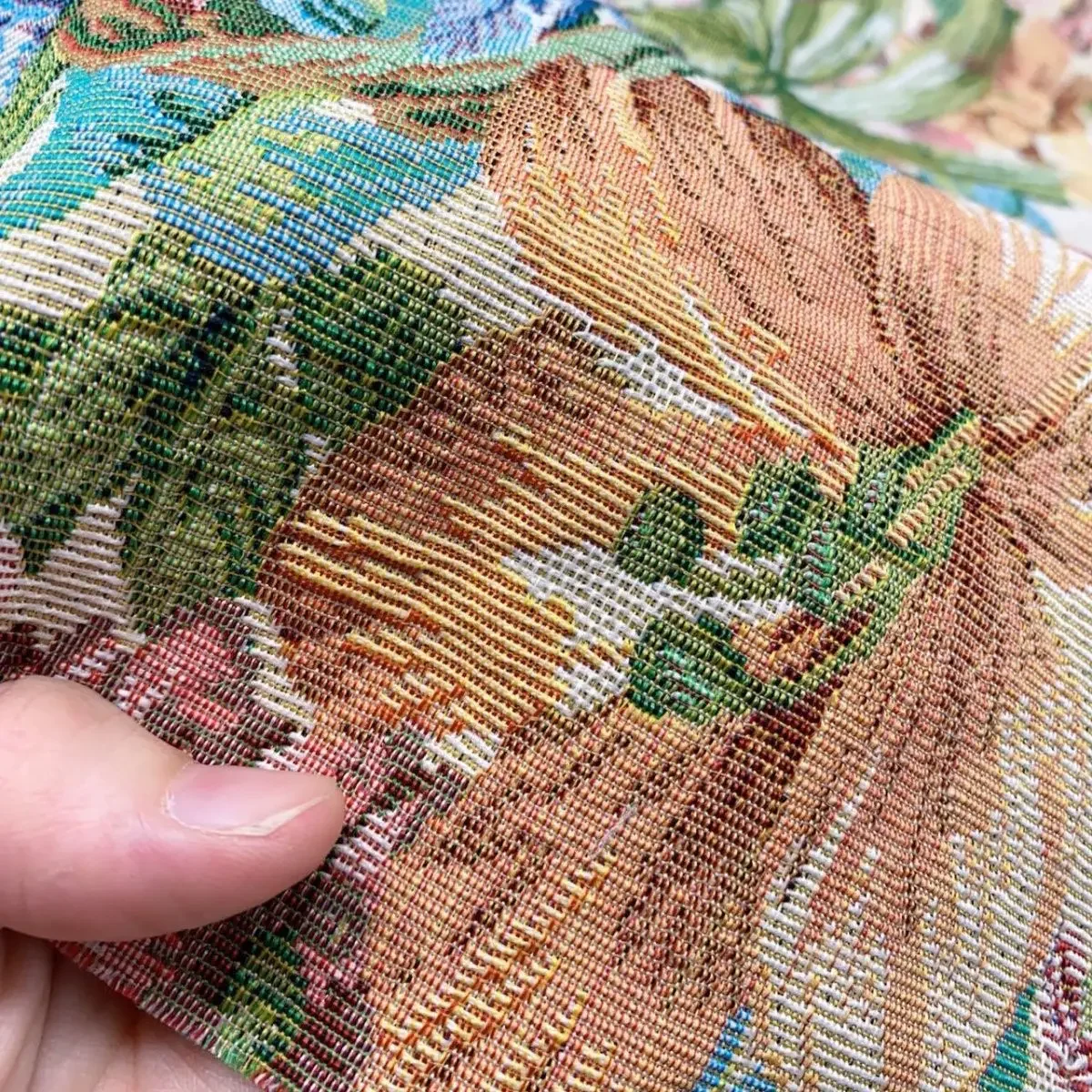 Oasis fairy brown thick lift flower fabric sofa tapestry cushion cover towel DIY jacket bag clothing design fabric