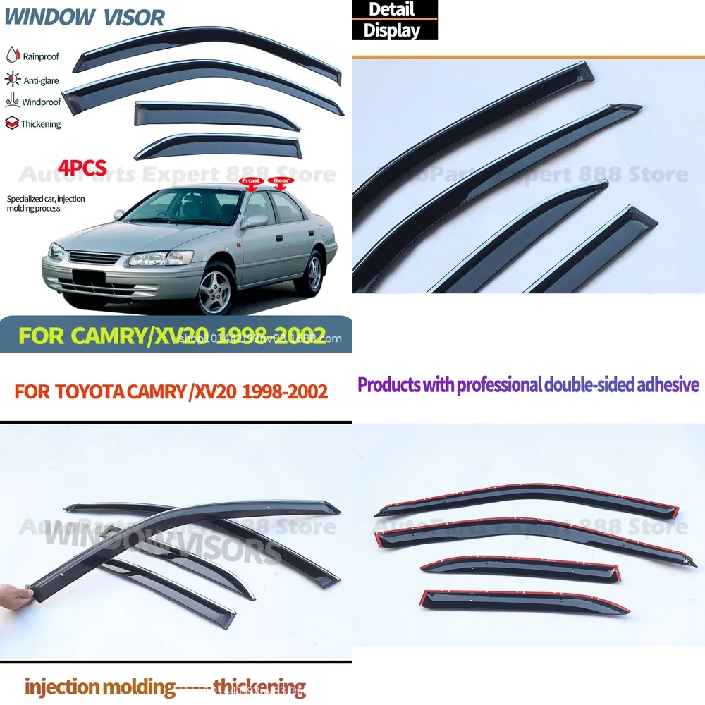 For Toyota Camry 1998-2002 Window Rain Visors For Camry Rain Guards Stylish Durable Automotive Accessories