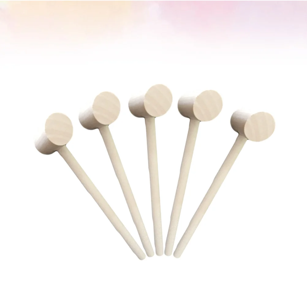 12 Pcs High Quality Solid Wood Environmental Paint Mini Hammer Toy Gavel Toy Baby Toddler Hand Tools Muscle Development