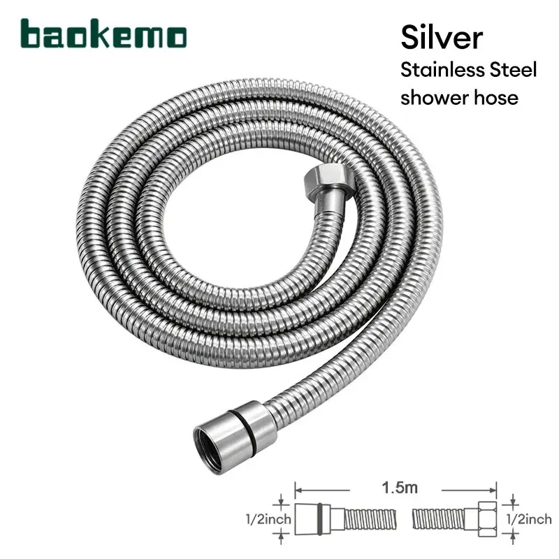 Baokemo Stainless Steel Flexible Shower Hose Tube Pipe For Bathroom Accessories Shower Tube High Strength Hot And Cold Hose